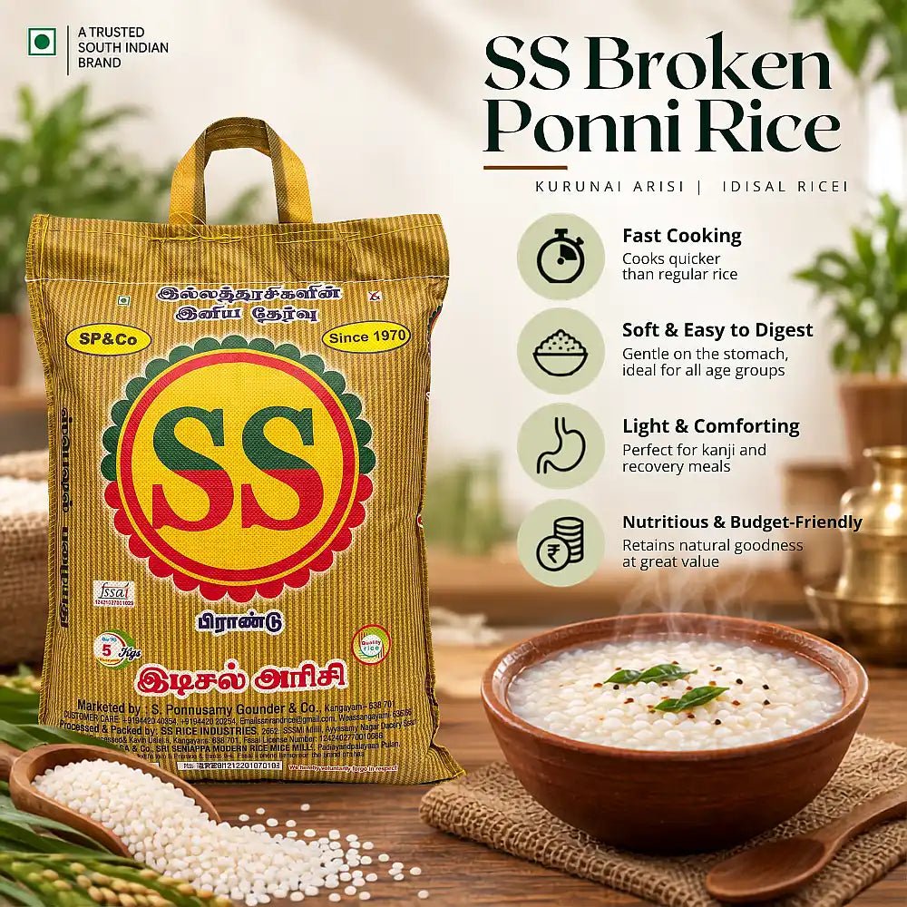 SS BRAND Broken Ponni Rice - Boiled Rice - SS Brand Rice
