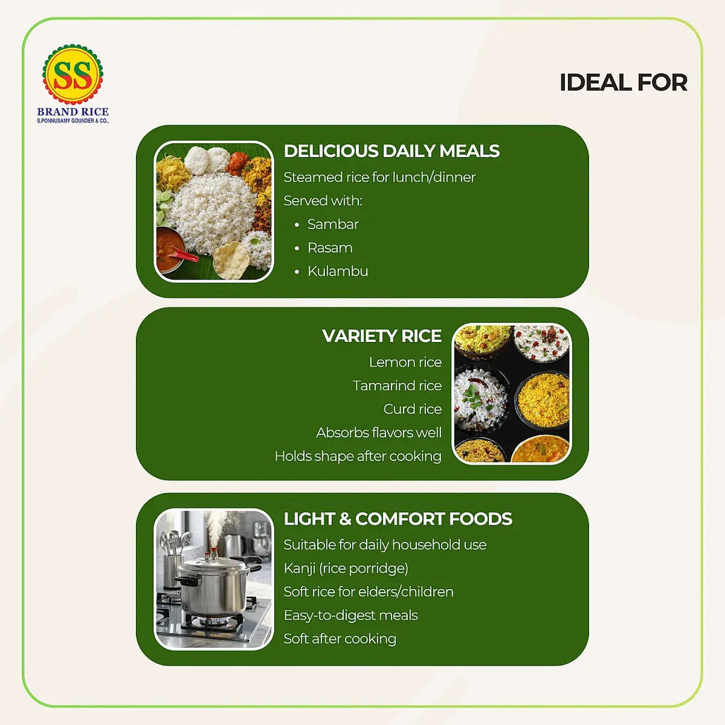 SS BRAND Kitchadi Ponni Rice - Boiled Rice - SS Brand Rice