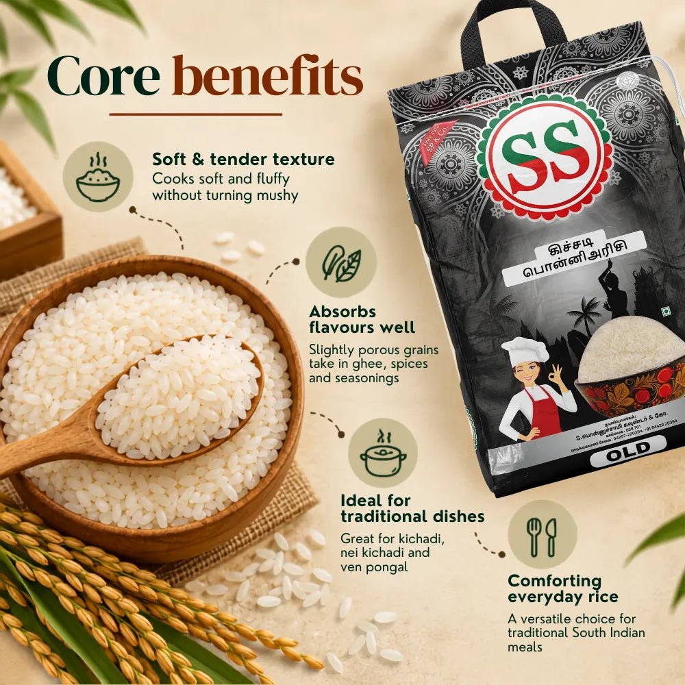 SS BRAND Kitchadi Ponni Rice - Boiled Rice - SS Brand Rice