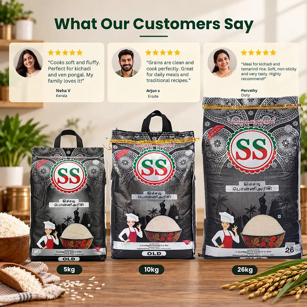 SS BRAND Kitchadi Ponni Rice - Boiled Rice - SS Brand Rice