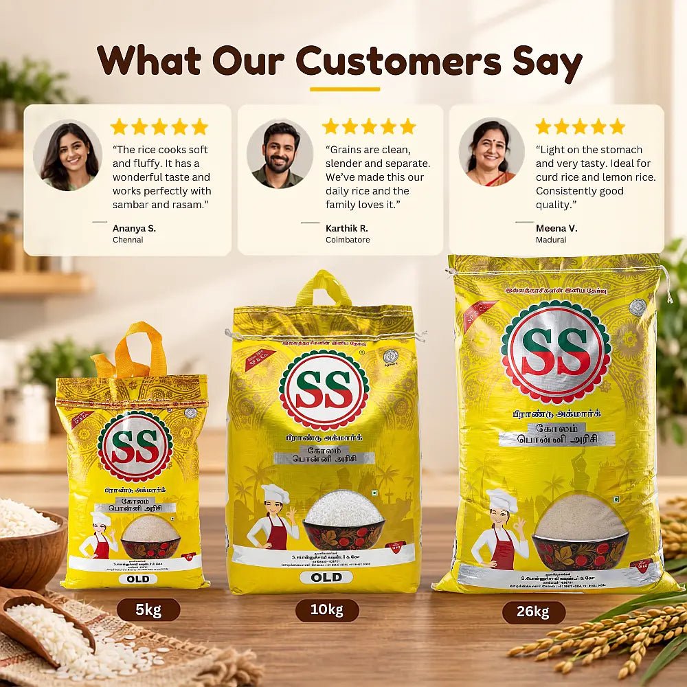 SS BRAND Kolam Ponni Rice - Boiled Rice - SS Brand Rice