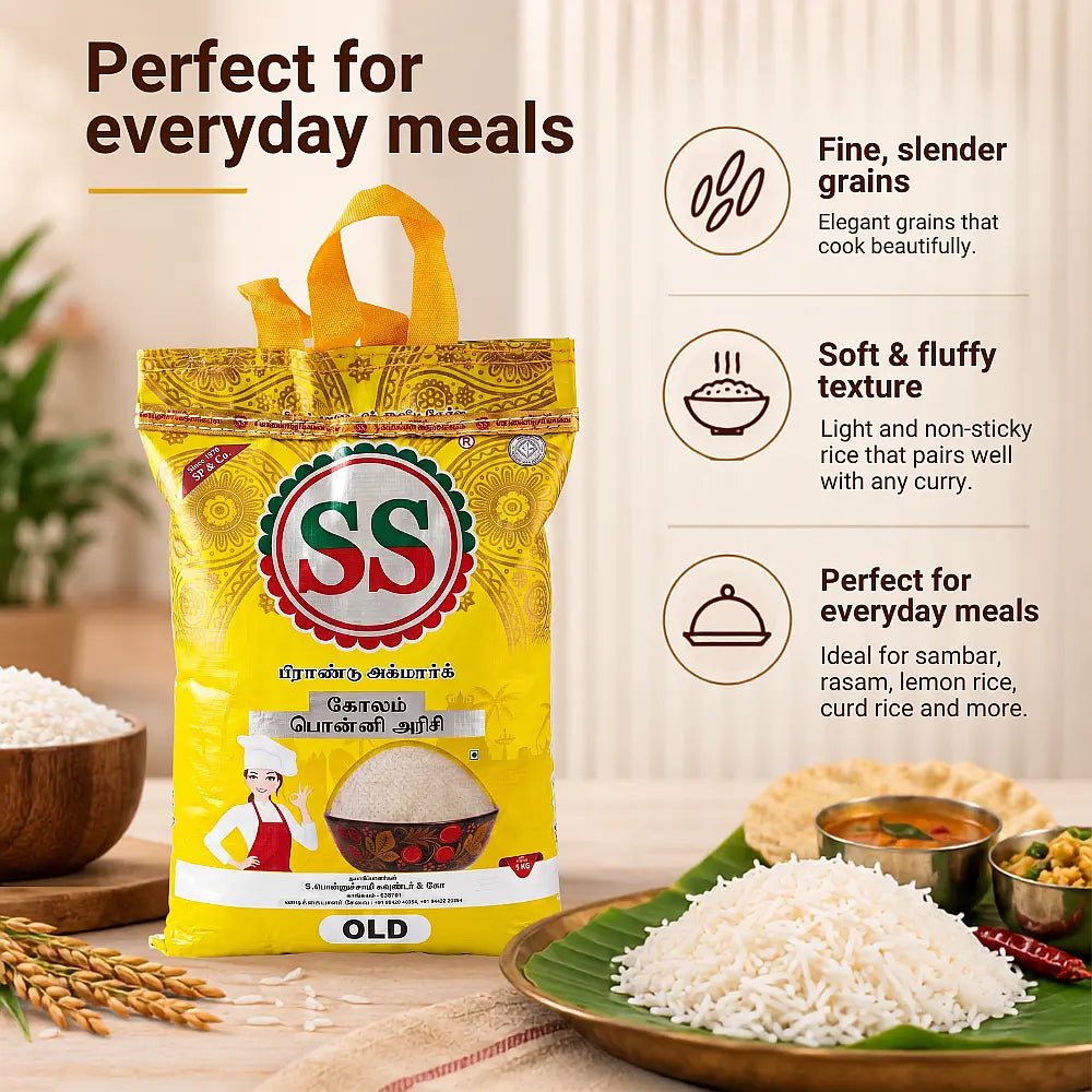 SS BRAND Kolam Ponni Rice - Boiled Rice - SS Brand Rice
