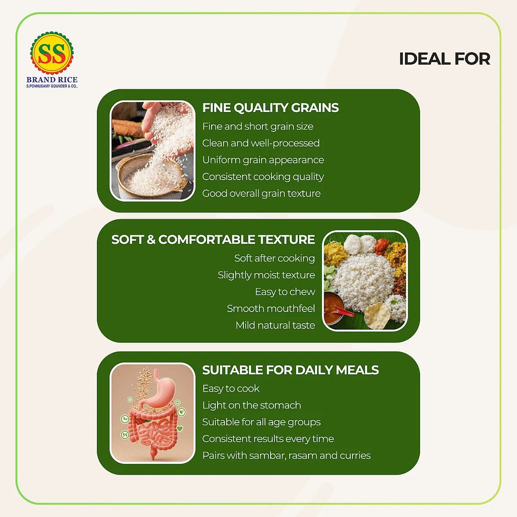 SS BRAND Kolam Ponni Rice - Boiled Rice - SS Brand Rice