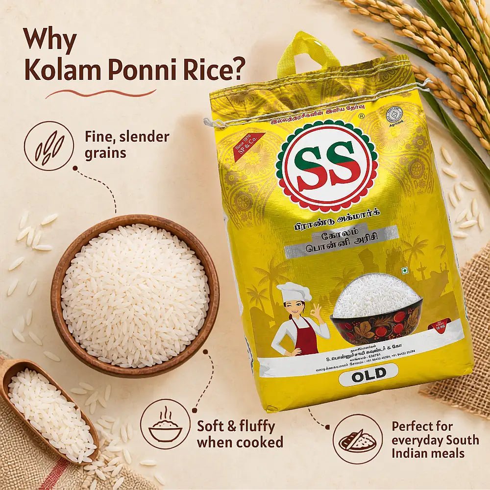 SS BRAND Kolam Ponni Rice - Boiled Rice - SS Brand Rice
