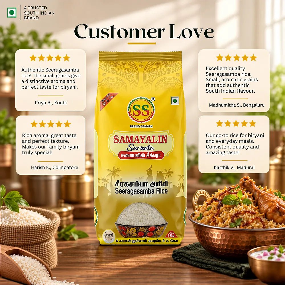 SS BRAND Seeragasamba Rice - Biriyani Rice - SS Brand Rice