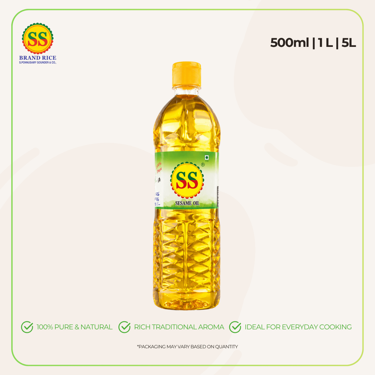 SS BRAND Sesame Oil / Nalla ennai - Oil - SS Brand Rice